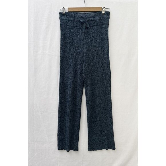 Athleta Reverie Hi-Rise Wide-Leg Sweater Knit Pants Pull On Navy Blue Women XS - Picture 3 of 14